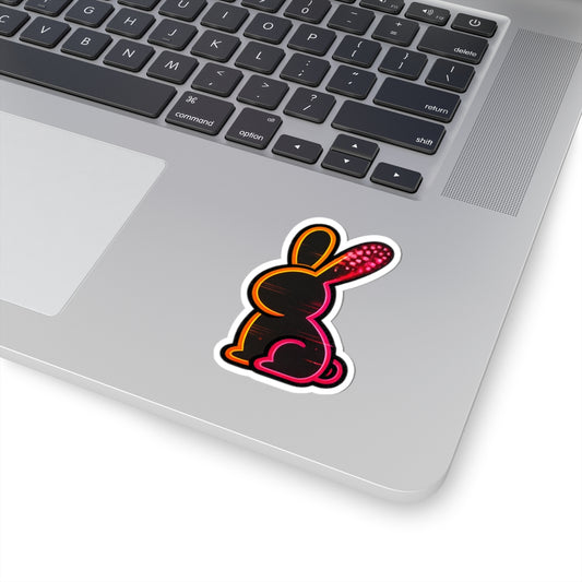 Static Bunny Sticker - Neon Sunset