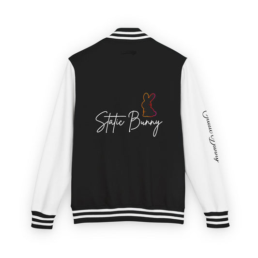 Static Bunny Letterman Jacket - Neon Sunset