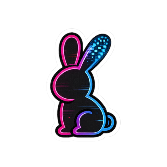 Static Bunny Sticker - Synthwave