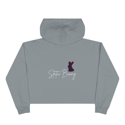Static Bunny Cropped Hoodie - Ultraviolet