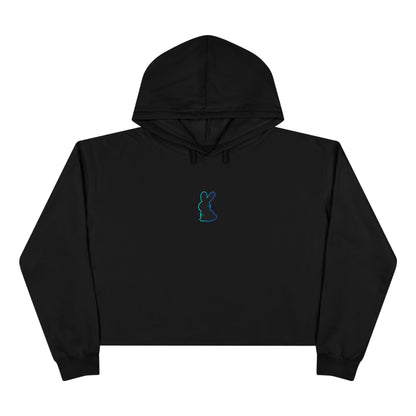 Static Bunny Cropped Hoodie - Deep Hydro