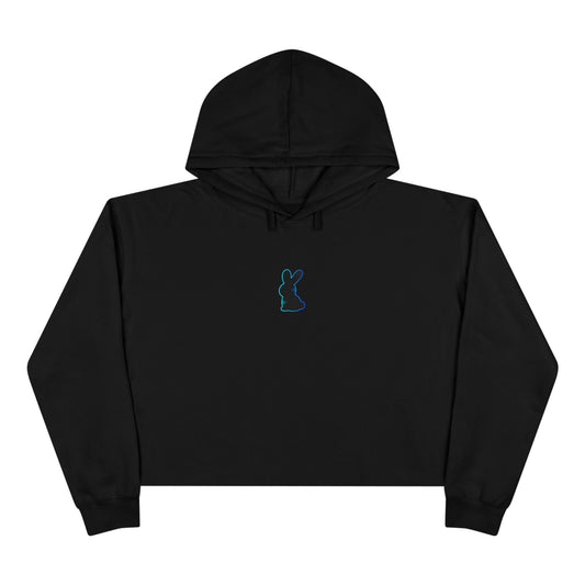 Static Bunny Cropped Hoodie - Deep Hydro