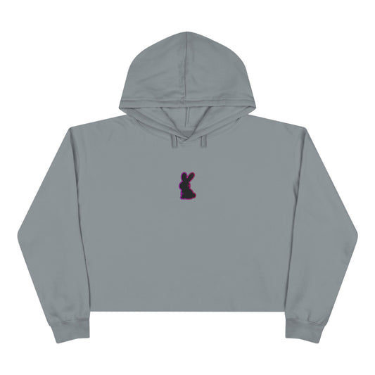Static Bunny Cropped Hoodie - Ultraviolet