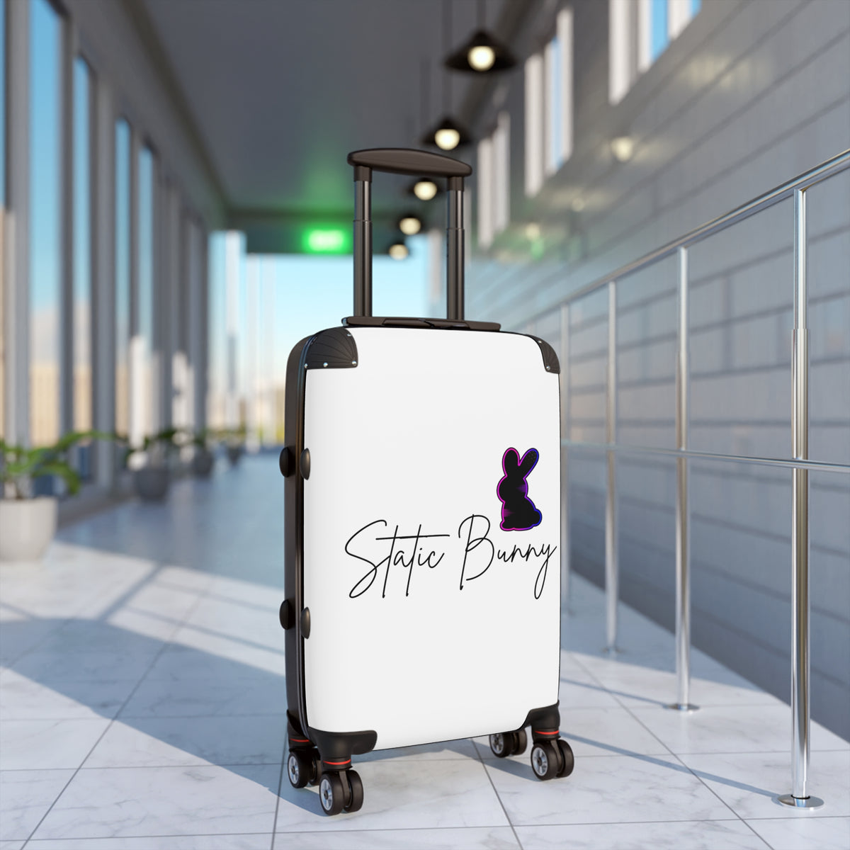 Static Bunny Carry-On Suitcase - Synthwave