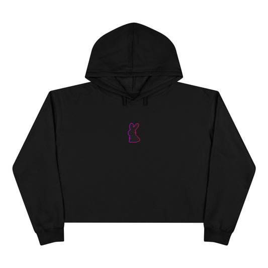 Static Bunny Cropped Hoodie - Ultraviolet