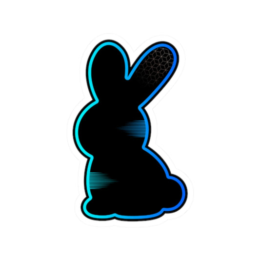 Bunny Silhouette Sticker — Neon Outline Kiss-Cut Vinyl