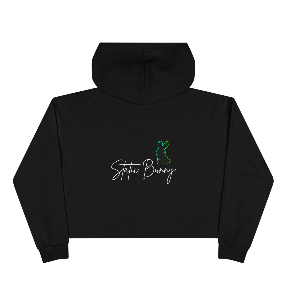 Static Bunny Cropped Hoodie - Radioactive