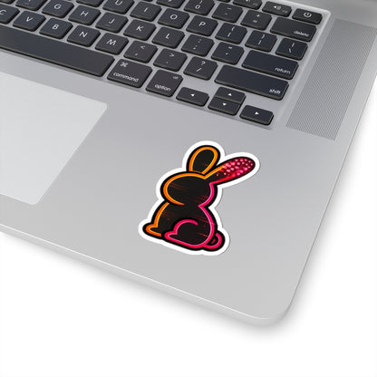 Static Bunny Sticker - Neon Sunset