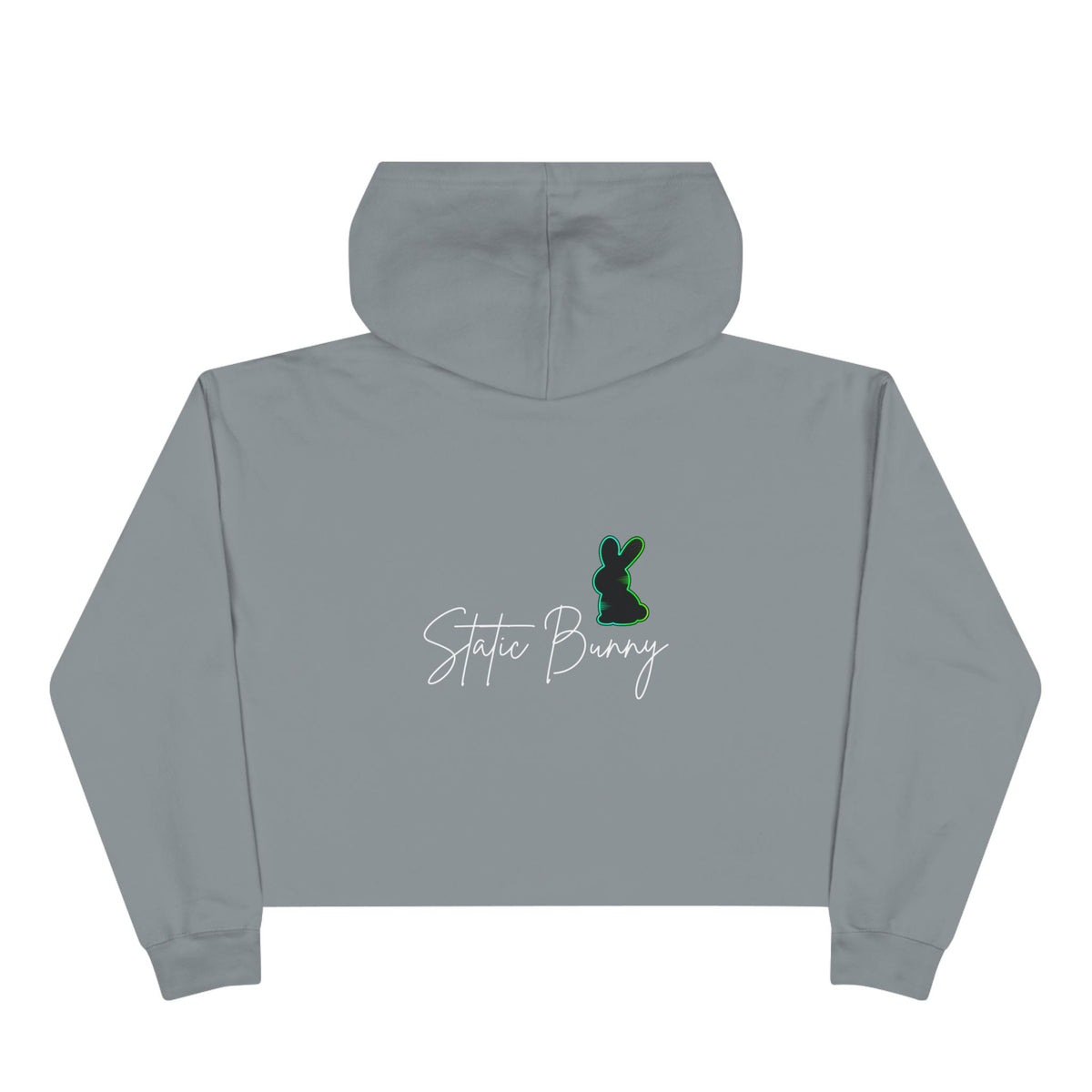Static Bunny Cropped Hoodie - Radioactive