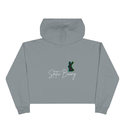 Static Bunny Cropped Hoodie - Radioactive