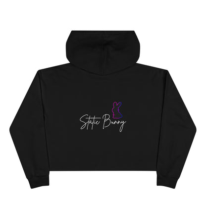Static Bunny Cropped Hoodie - Synthwave