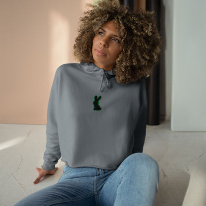 Static Bunny Cropped Hoodie - Radioactive