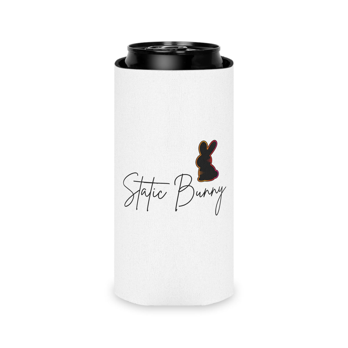 Static Bunny Can Cooler - Neon Sunset