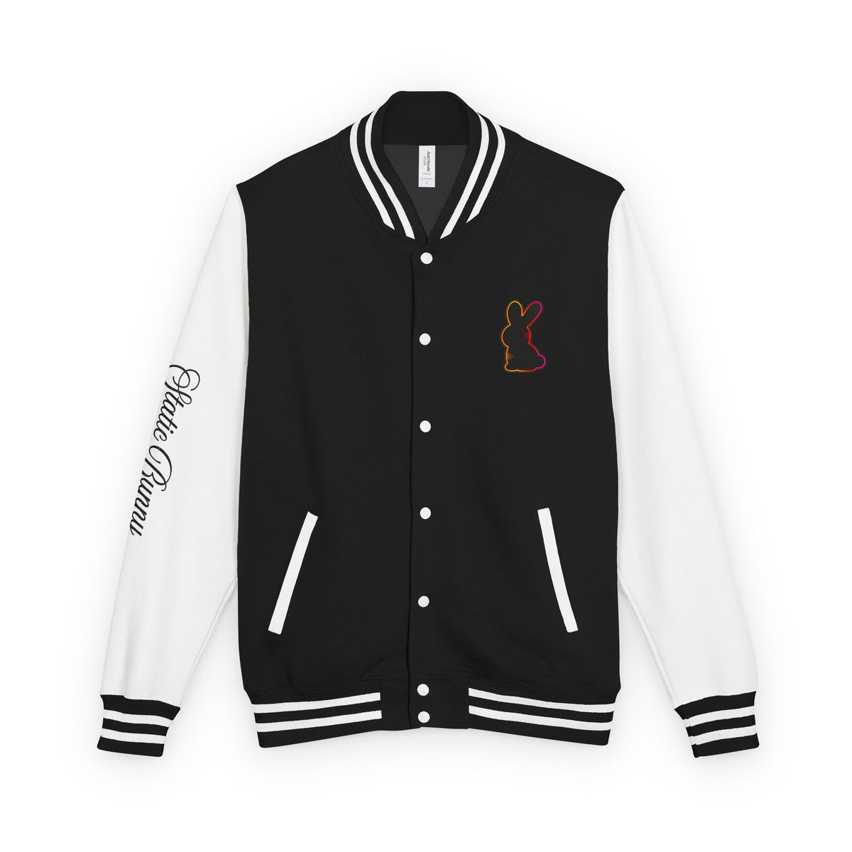 Static Bunny Letterman Jacket - Neon Sunset