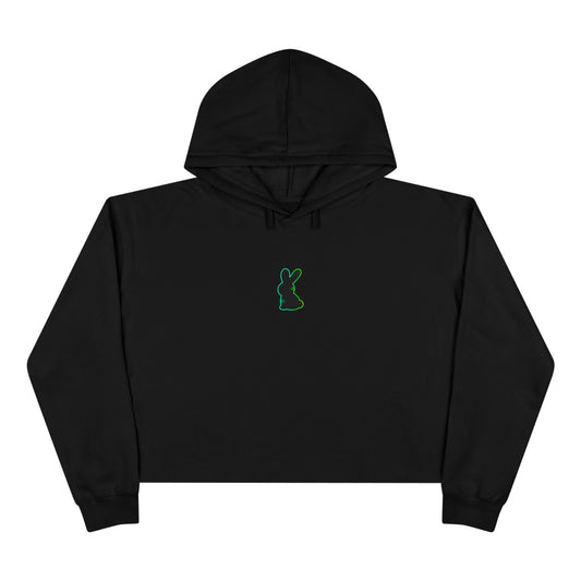 Static Bunny Cropped Hoodie - Radioactive