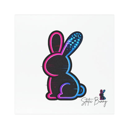 Static Bunny Car Magnet - Synthwave