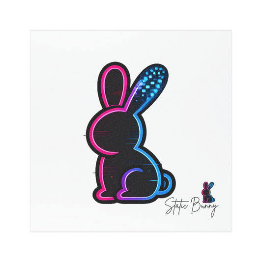 Static Bunny Car Magnet - Synthwave