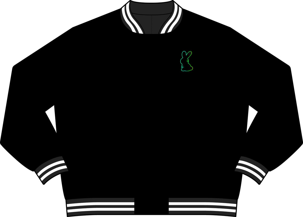 Static Bunny Varsity Bomber Jacket - Radioactive