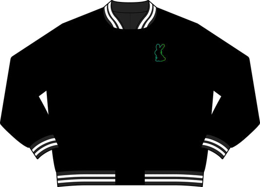 Static Bunny Varsity Bomber Jacket - Radioactive