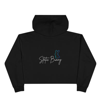 Static Bunny Cropped Hoodie - Deep Hydro