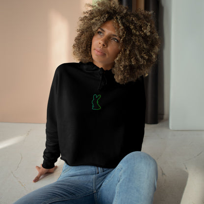 Static Bunny Cropped Hoodie - Radioactive