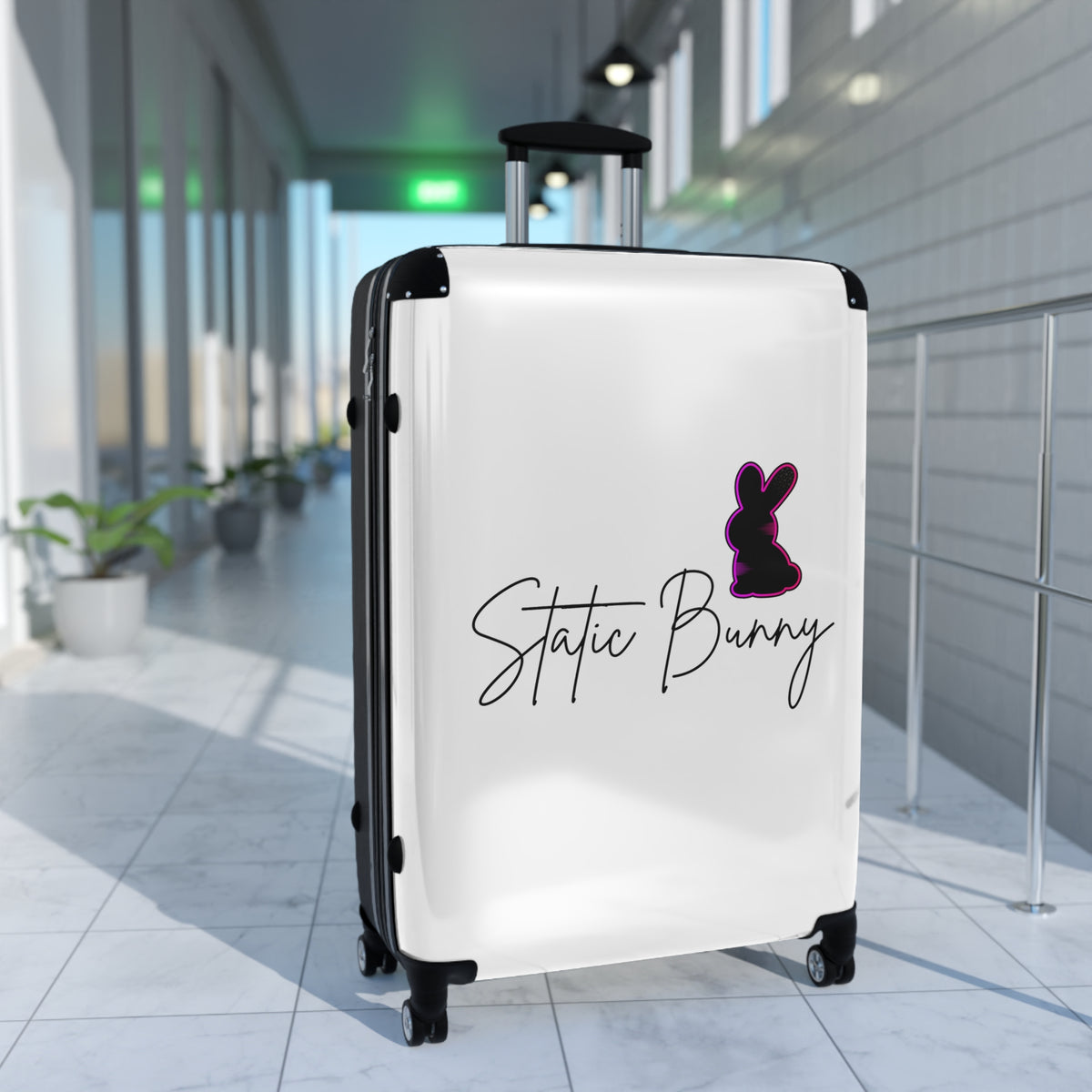 Static Bunny Carry-On Suitcase – Ultraviolet