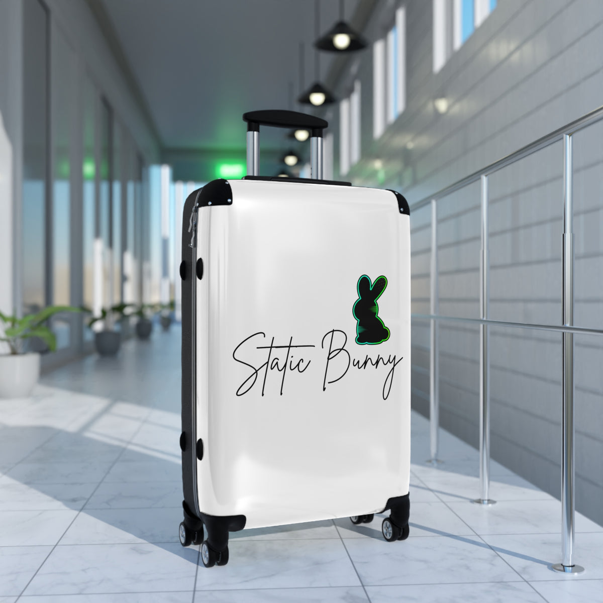 Static Bunny Carry-on Suitcase - Radioactive