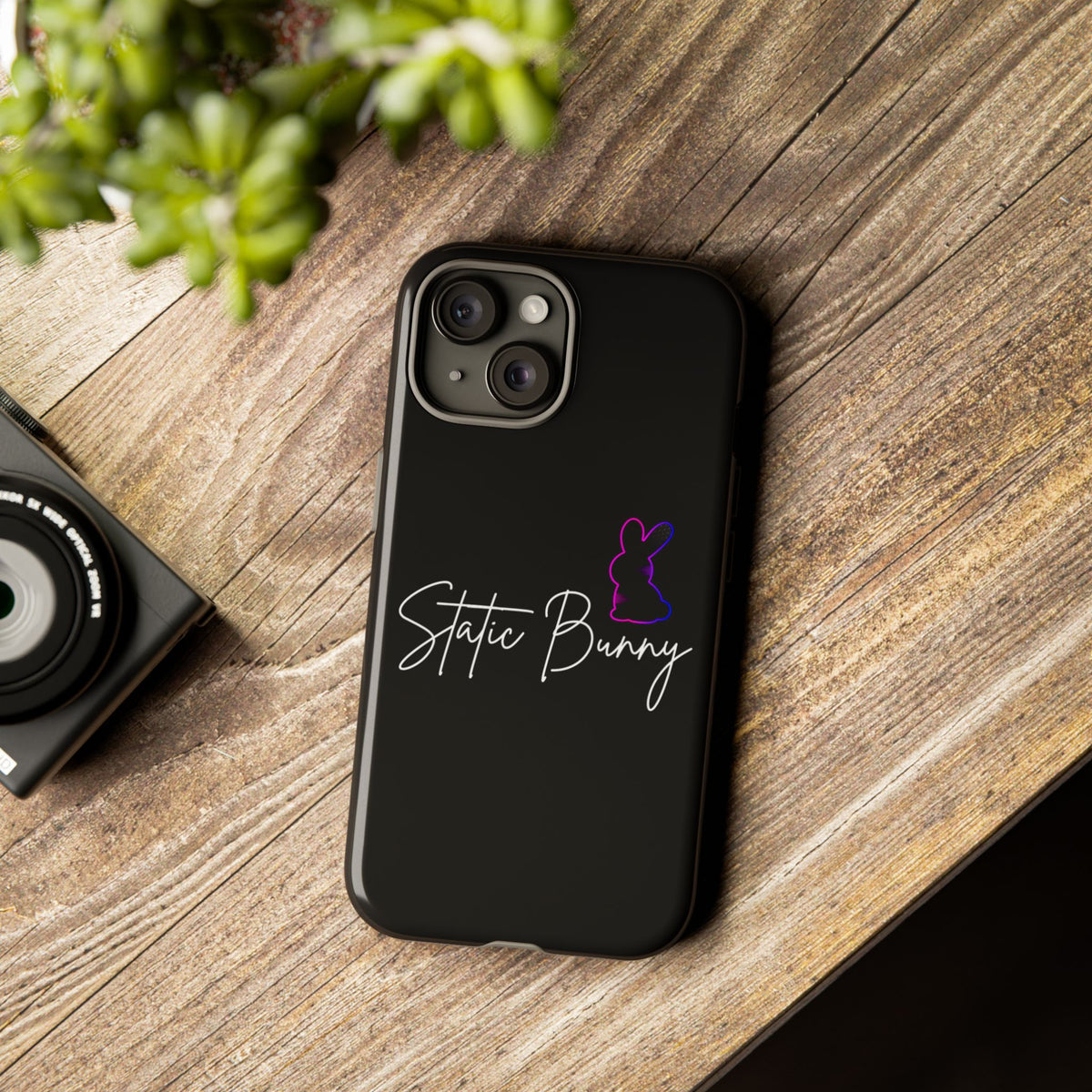 Static Bunny Phone Case - Synthwave
