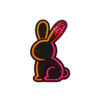 Static Bunny Sticker - Neon Sunset