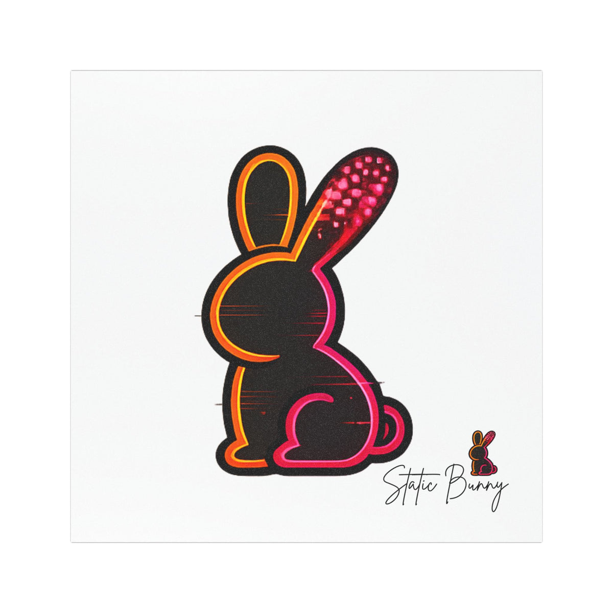 Static Bunny Car Magnet - Neon Sunset