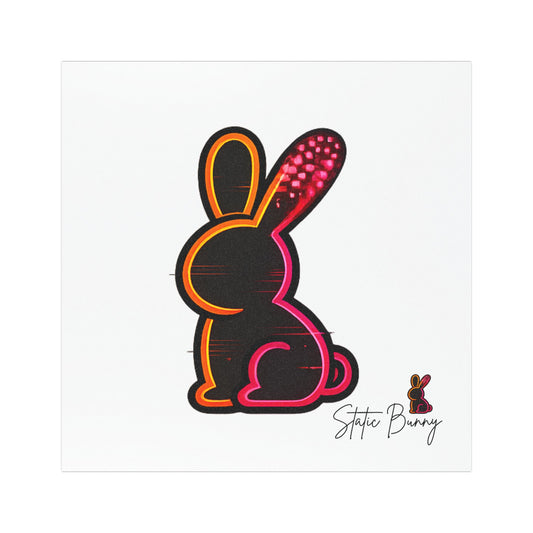 Static Bunny Car Magnet - Neon Sunset