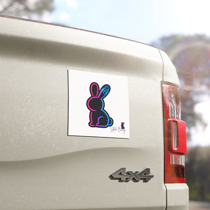 Static Bunny Car Magnet - Synthwave
