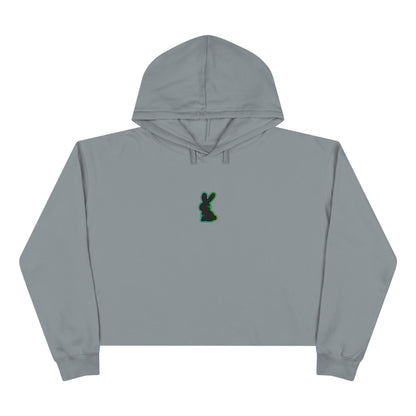 Static Bunny Cropped Hoodie - Radioactive
