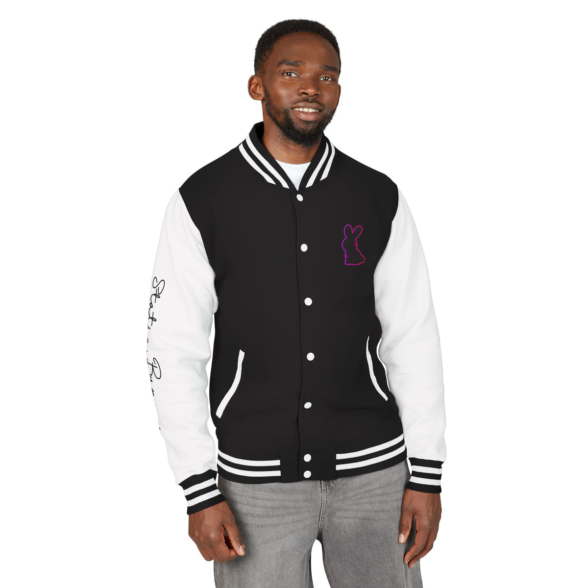 Static Bunny Letterman Jacket - Ultraviolet