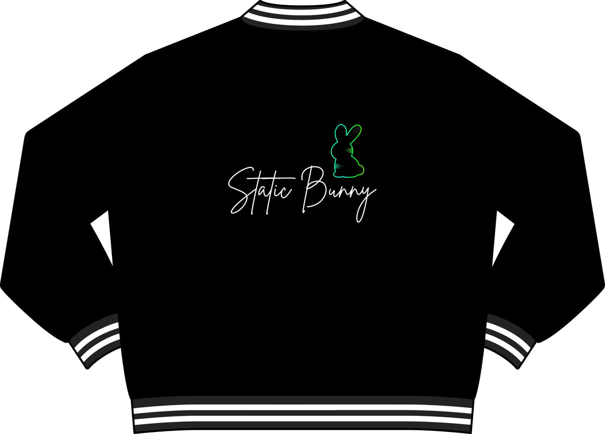 Static Bunny Varsity Bomber Jacket - Radioactive