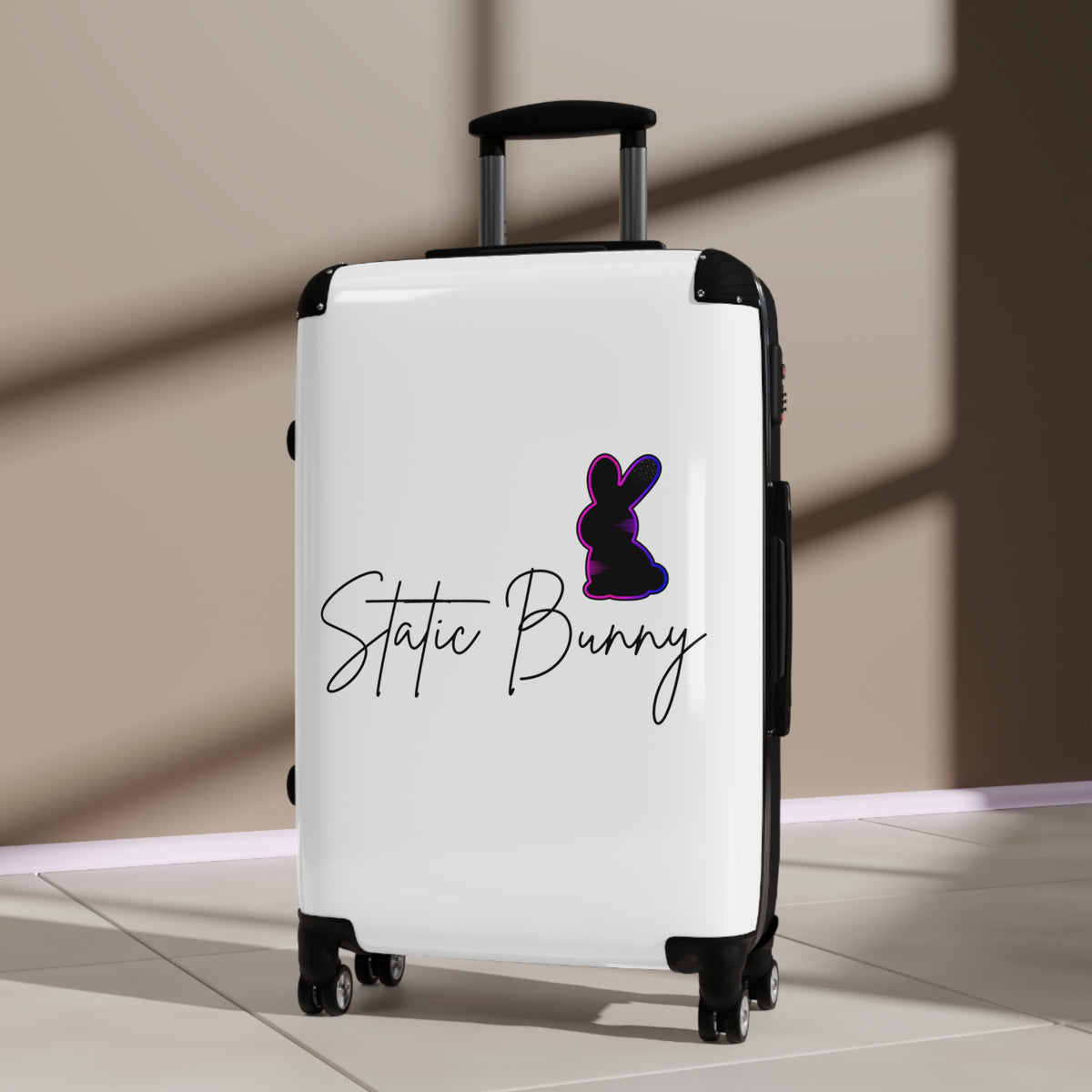 Static Bunny Carry-On Suitcase - Synthwave