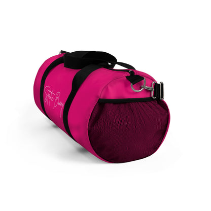 Neon Static Bunny Duffel Bag — Synthwave