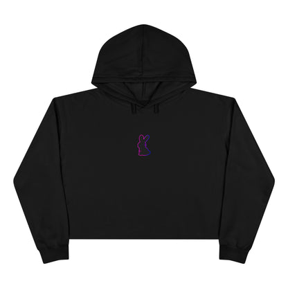 Static Bunny Cropped Hoodie - Synthwave