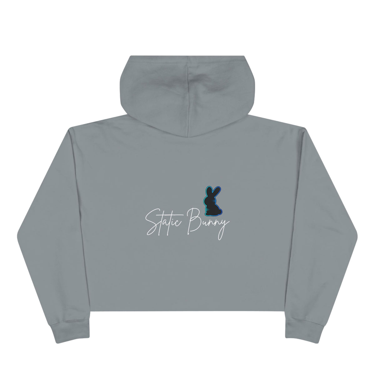 Static Bunny Cropped Hoodie - Deep Hydro