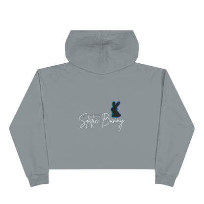 Static Bunny Cropped Hoodie - Deep Hydro