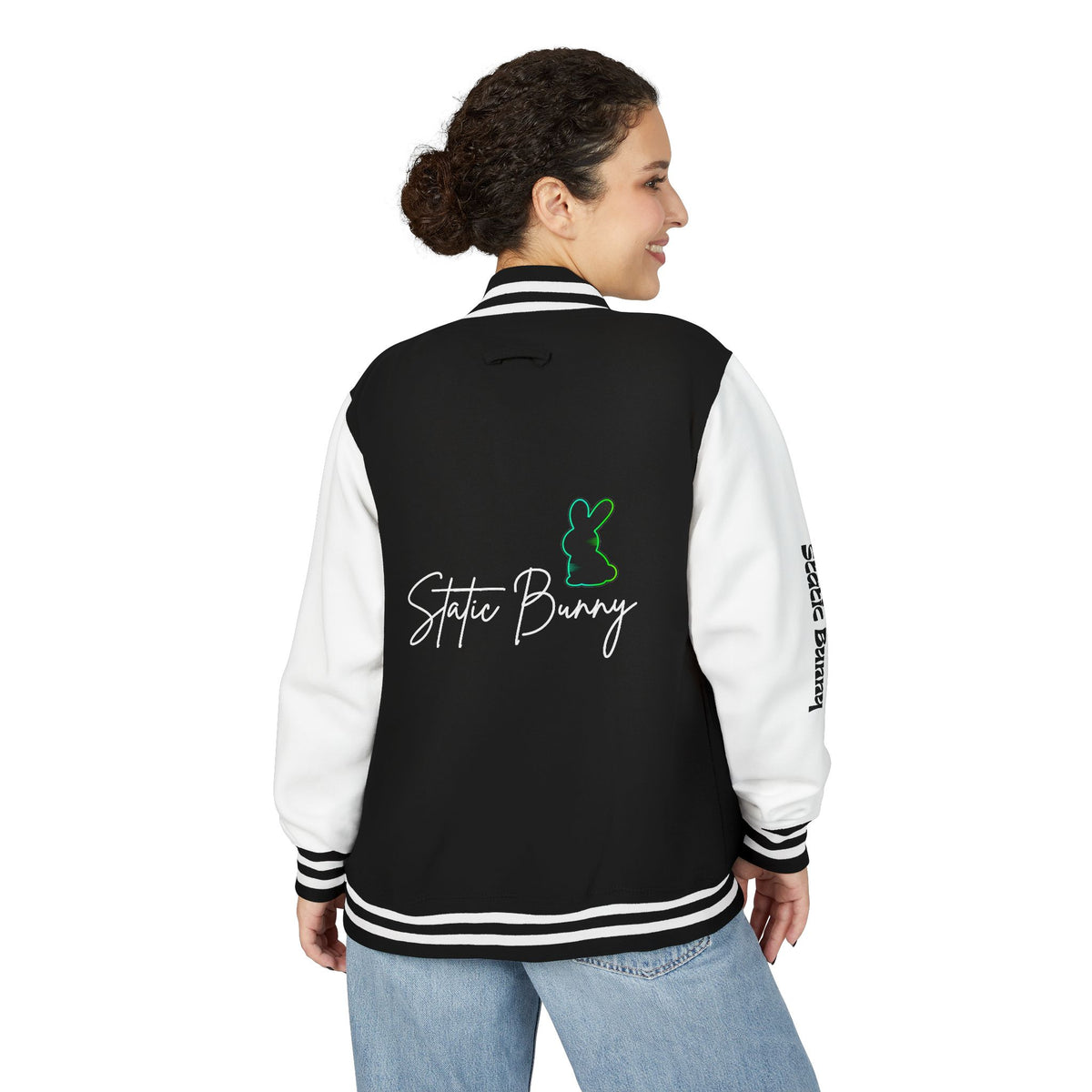 Static Bunny Letterman Jacket - Radioactive