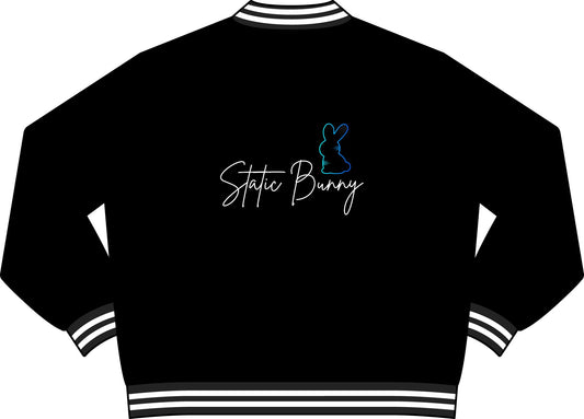 Static Bunny Varsity Bomber Jacket - Deep Hydro