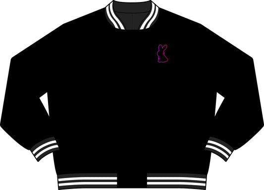 Static Bunny Varsity Bomber Jacket - Ultraviolet