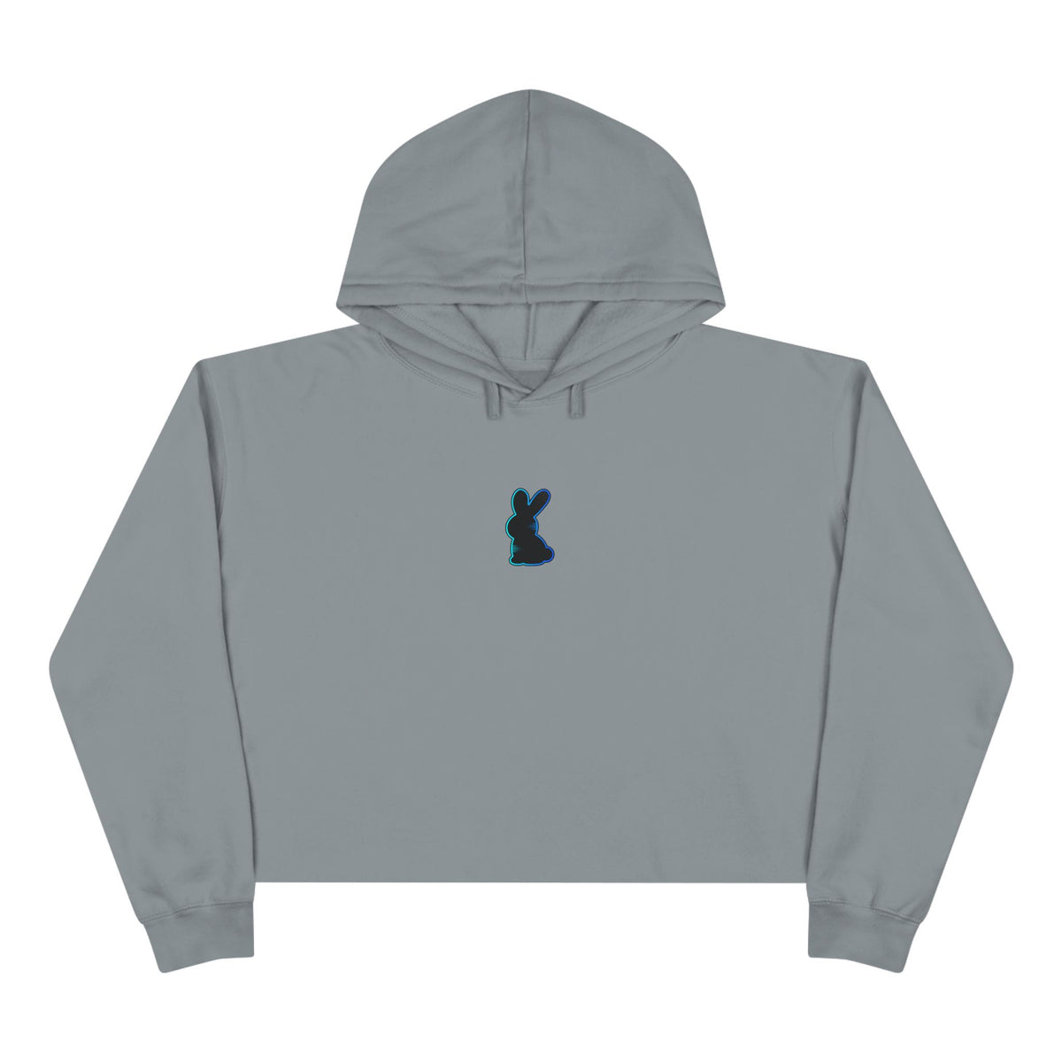 Static Bunny Cropped Hoodie - Deep Hydro