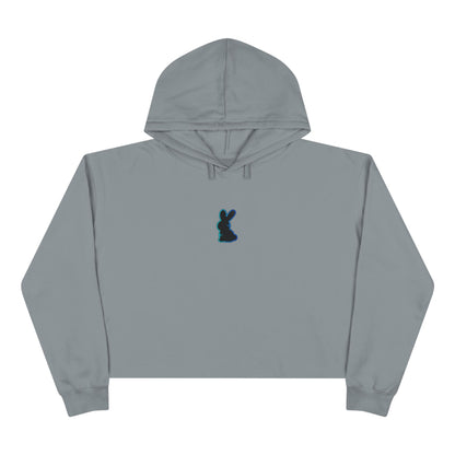 Static Bunny Cropped Hoodie - Deep Hydro