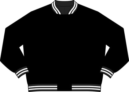Static Bunny Varsity Bomber Jacket - Synthwave