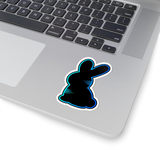 Bunny Silhouette Sticker — Neon Outline Kiss-Cut Vinyl