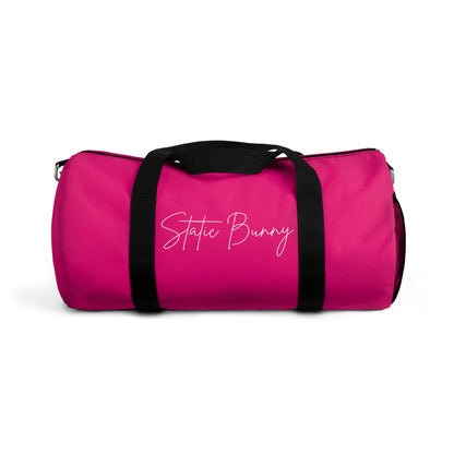 Neon Static Bunny Duffel Bag — Synthwave