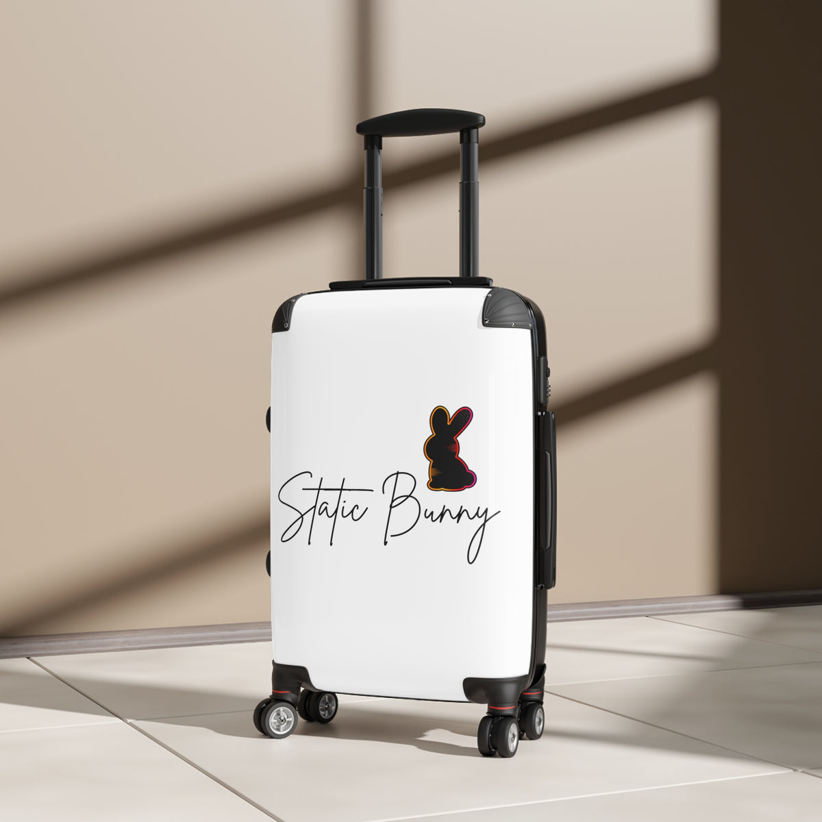 Static Bunny Carry-On Suitcase - Neon Sunset